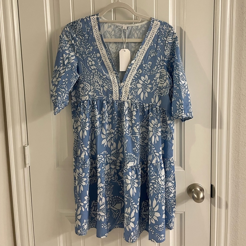 New floral tiered mini dress